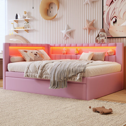 Upholstered Platform Bed With USB Ports And LED Belt - The Sleep Loft - Online Mattress Showroom NYC
