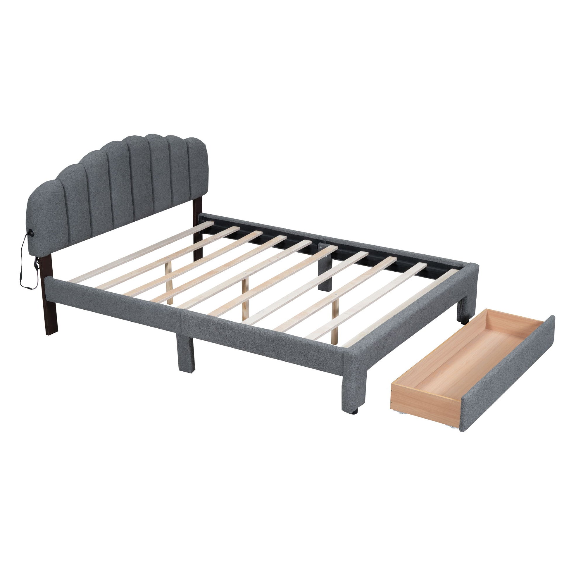 Upholstered Platform Bed With Drawer - The Sleep Loft - Online Mattress Showroom NYC