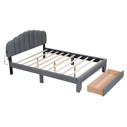 Upholstered Platform Bed With Drawer - The Sleep Loft - Online Mattress Showroom NYC