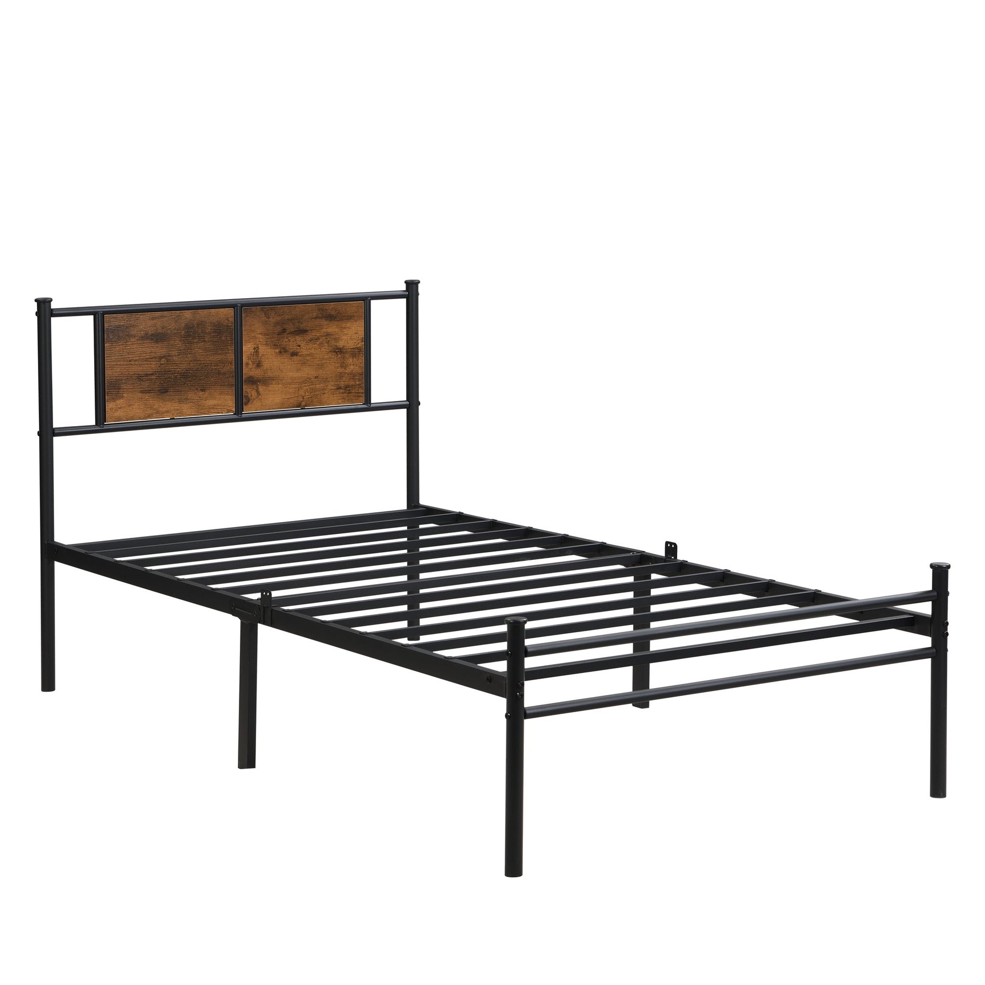 ModerMetal Bedframe With Wood Panel Headboard - The Sleep Loft - Online Mattress Showroom NYC