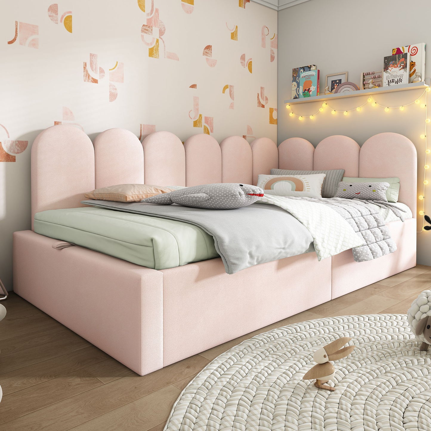 Upholstered Daybed With Metal Slatted Base - The Sleep Loft - Online Mattress Showroom NYC
