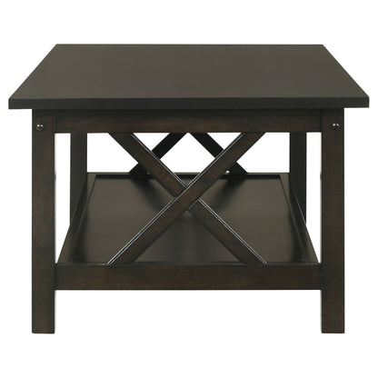 Rachelle 3-piece Rectangular Coffee Table Set Deep Merlot