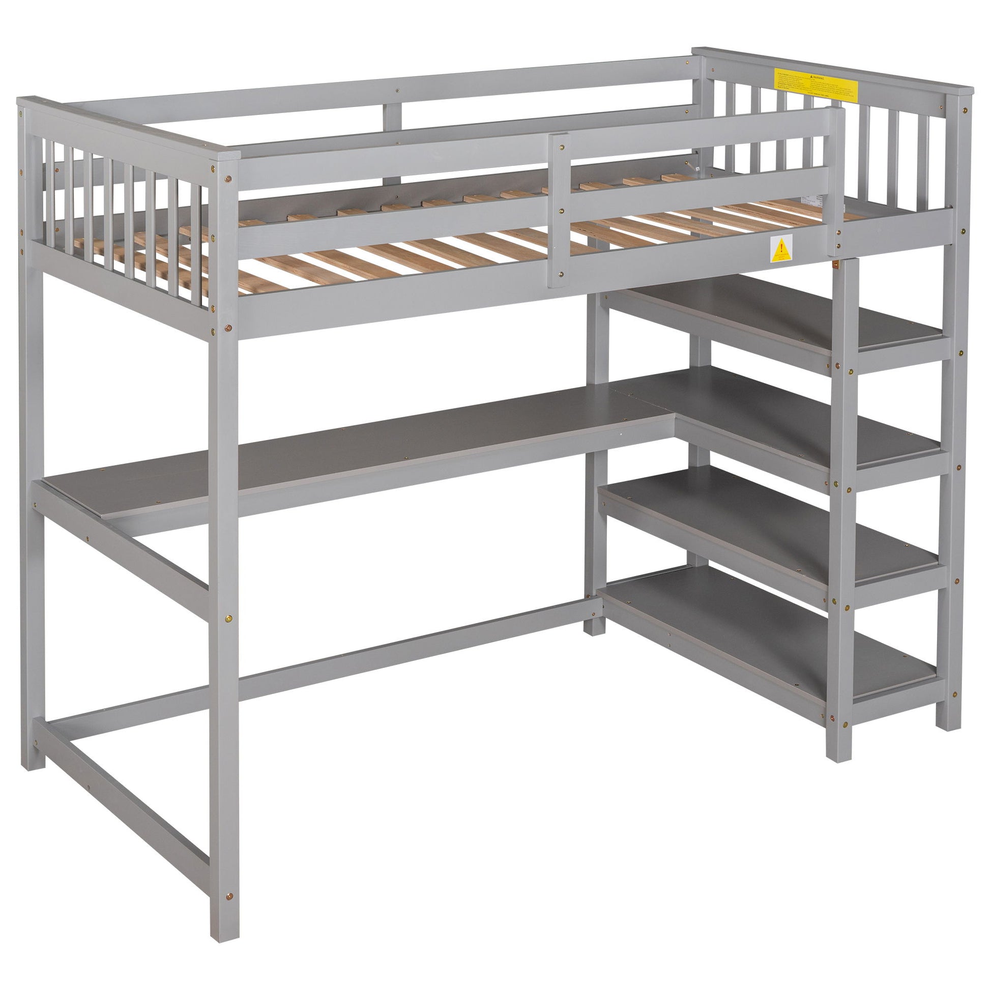 Loft Bed With Storage Shelves And Under Bed Desk - The Sleep Loft - Online Mattress Showroom NYC
