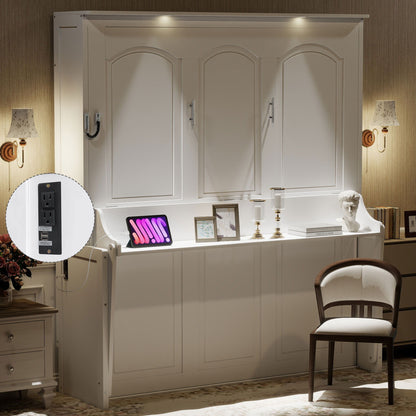 Murphy Bed With Desk, LED Lights & USB Charging Station - The Sleep Loft - Online Mattress Showroom NYC