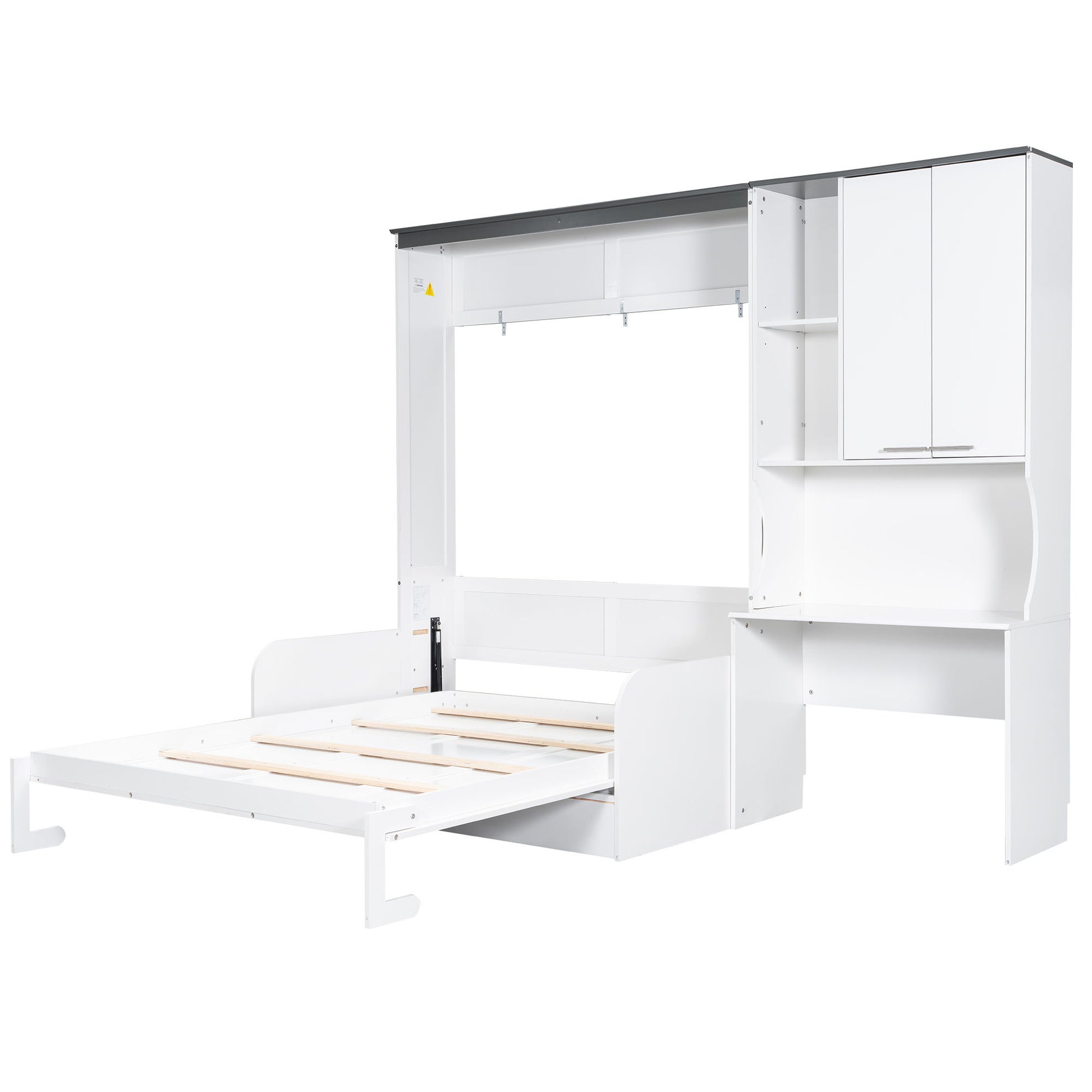 Multi Functional Murphy Bed With Sofa, Desk, And Storage Cabinet, Queen Size - White - The Sleep Loft - Online Mattress Showroom NYC