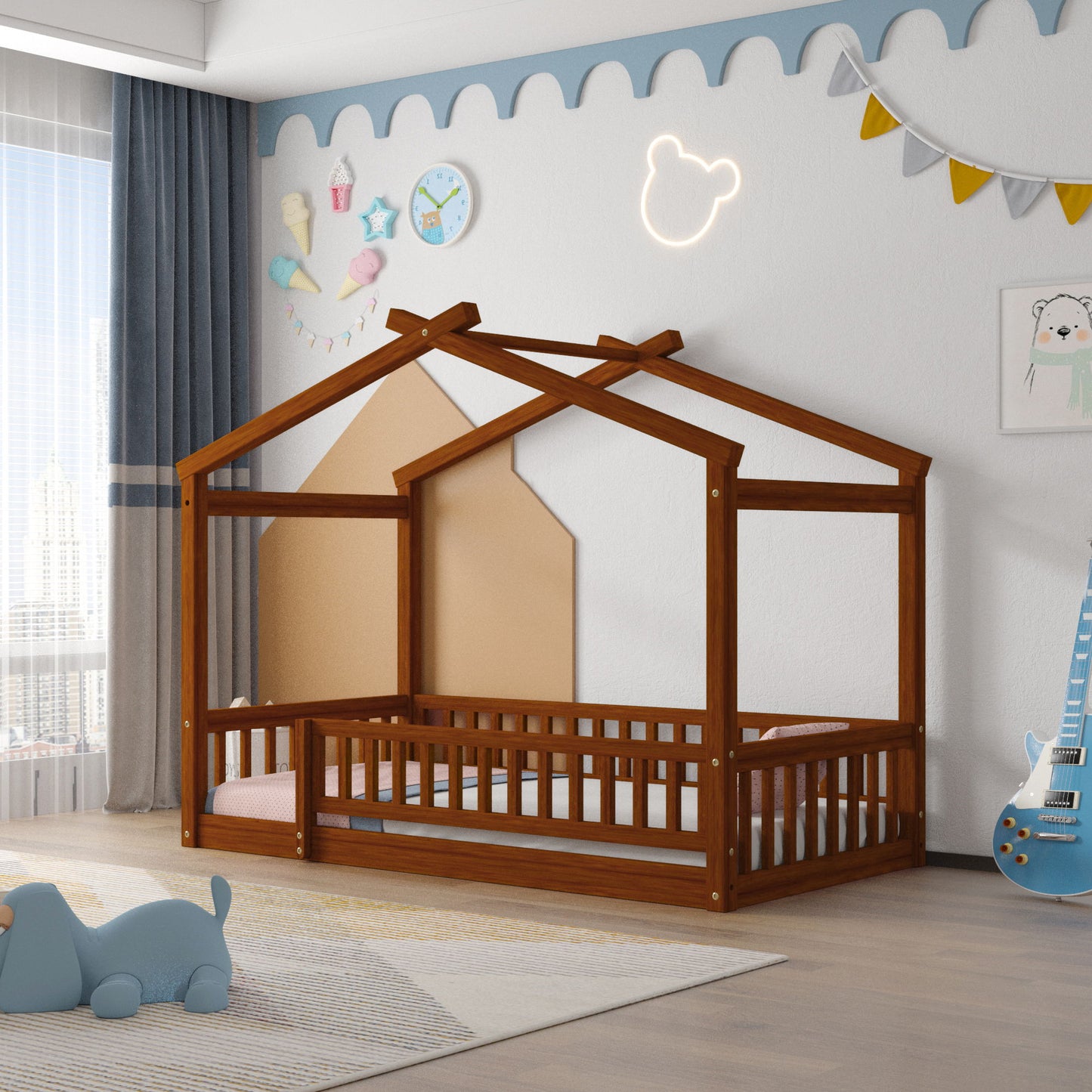 Bed House Bed Frame With Fence - The Sleep Loft - Online Mattress Showroom NYC