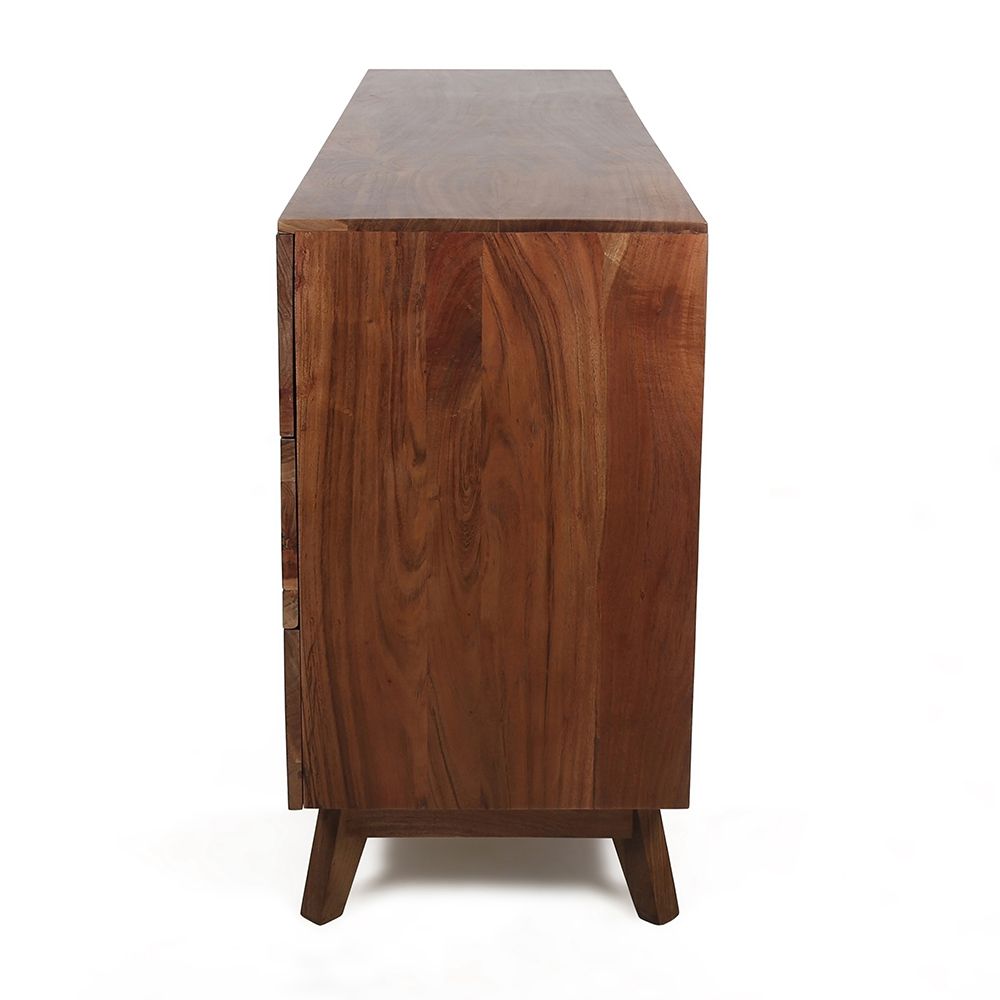 Sierra 6 Drawer Sideboard, Wood Credenza / Cabinets / Chests / Nightstands - Natural Wood / Brown - The Sleep Loft - Online Mattress Showroom NYC