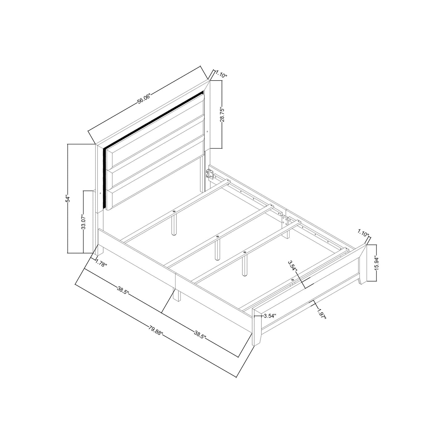 Carlos - Modern Design Bed With LED - The Sleep Loft - Online Mattress Showroom NYC