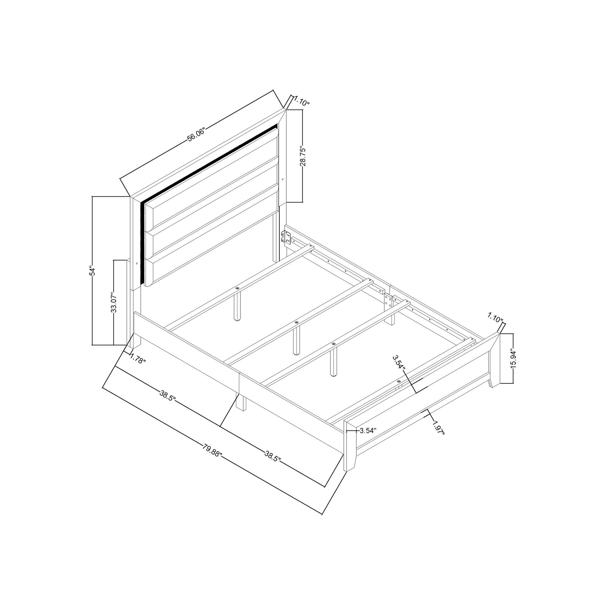 Carlos - Modern Design Bed With LED - The Sleep Loft - Online Mattress Showroom NYC