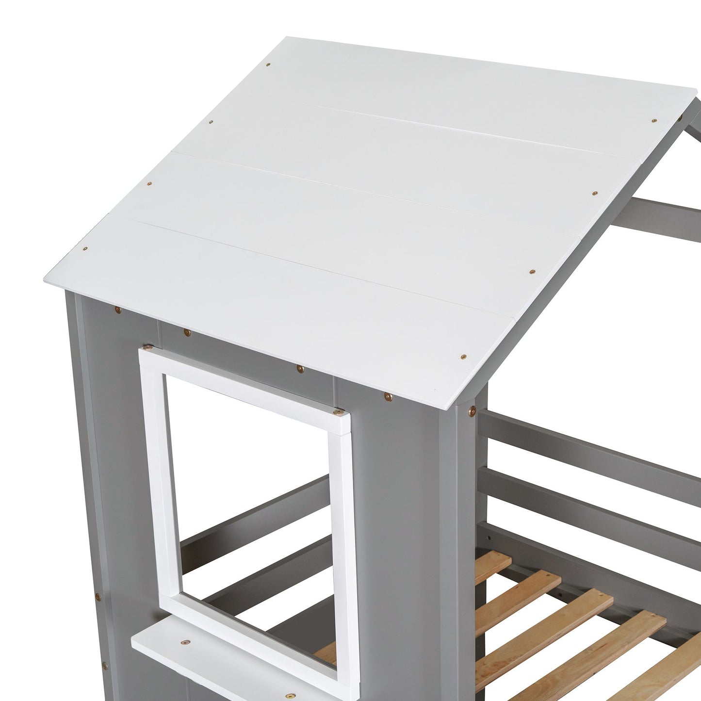 Bunk Bed Wood Bed & Roof, Window, Guardrail, Ladder - The Sleep Loft - Online Mattress Showroom NYC