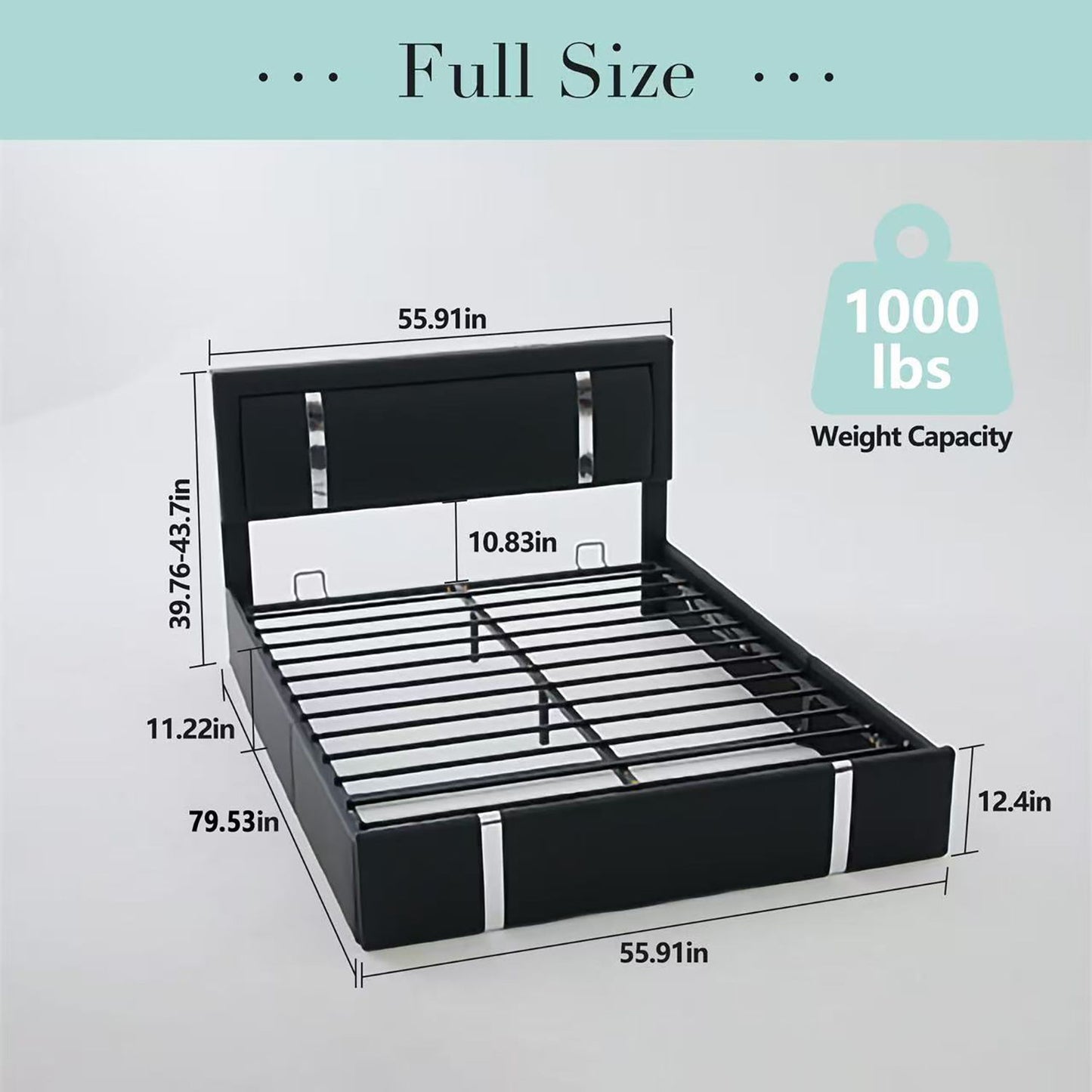 Upholstered Platform Bed Frame With Adjustable LED Headboard, USB C-Charging, Hydraulic Lift - The Sleep Loft - Online Mattress Showroom NYC