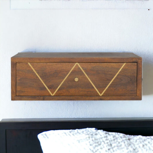 Floating Bedside Table - Chestnut - The Sleep Loft - Online Mattress Showroom NYC