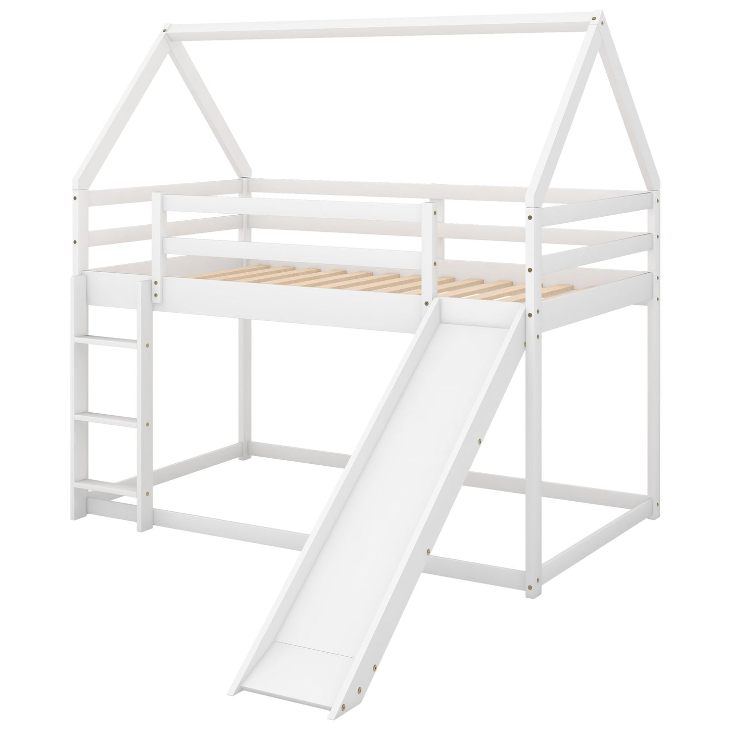 House Shape Bunk Bed With Slide And Ladder - The Sleep Loft - Online Mattress Showroom NYC