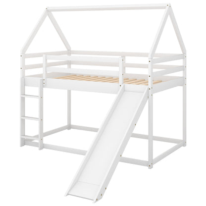 House Shape Bunk Bed With Slide And Ladder - The Sleep Loft - Online Mattress Showroom NYC