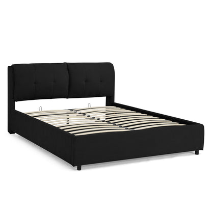 Storage Upholstered Hydraulic Platform Bed With Integrated Headboard - The Sleep Loft - Online Mattress Showroom NYC
