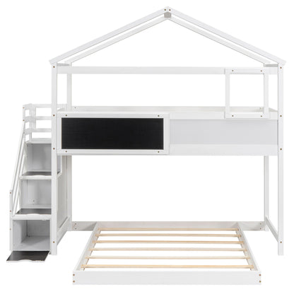 House Style Bunk Bed With Storage Staircase And board - The Sleep Loft - Online Mattress Showroom NYC