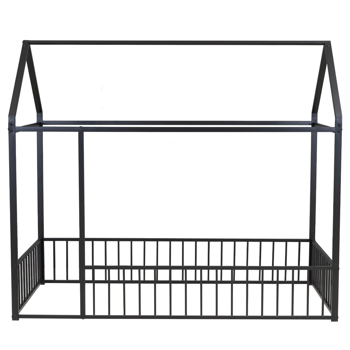 Metal Bed House Bed Frame With Fence - The Sleep Loft - Online Mattress Showroom NYC