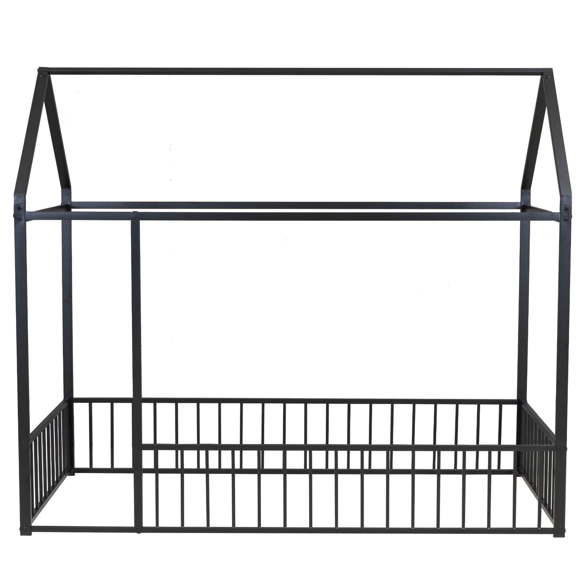 Metal Bed House Bed Frame With Fence - The Sleep Loft - Online Mattress Showroom NYC