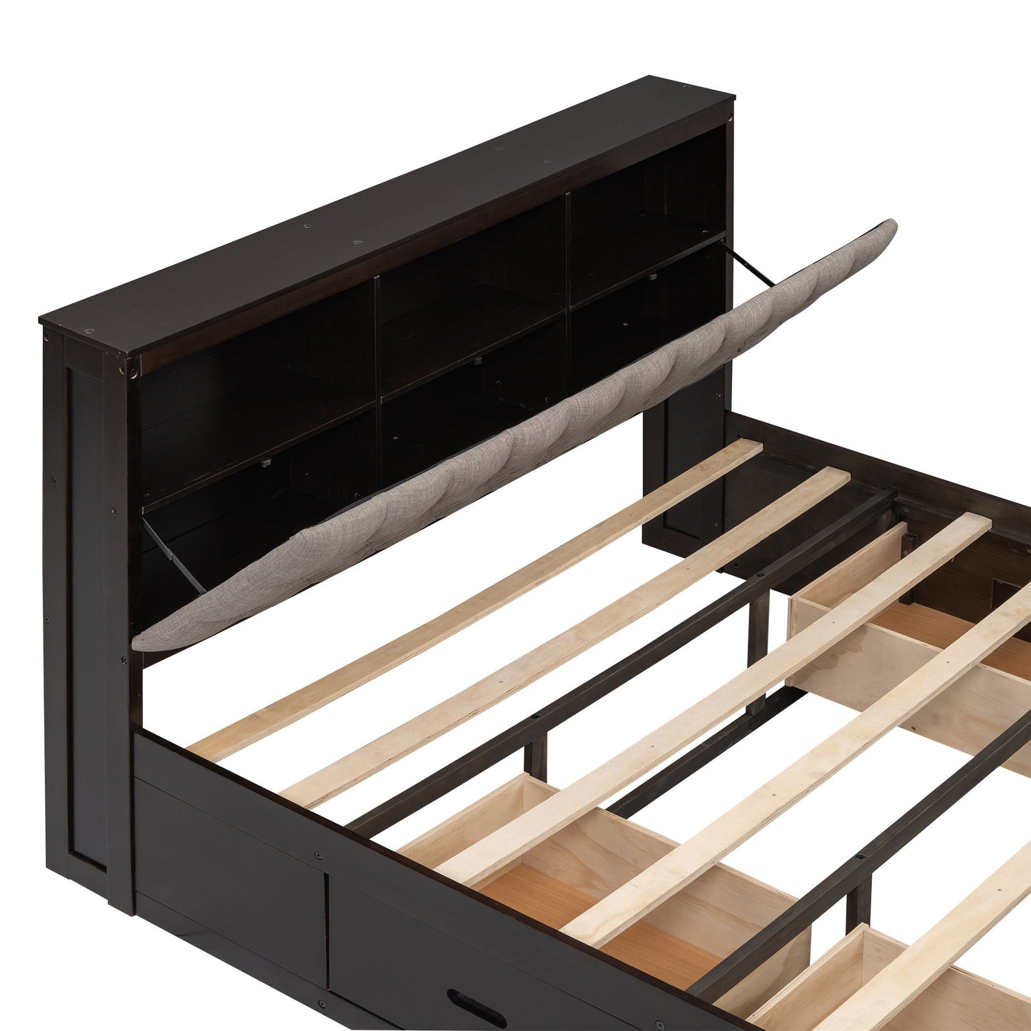 Platform Bed With Storage Headboard, Shoe Rack And 4 Drawers - The Sleep Loft - Online Mattress Showroom NYC