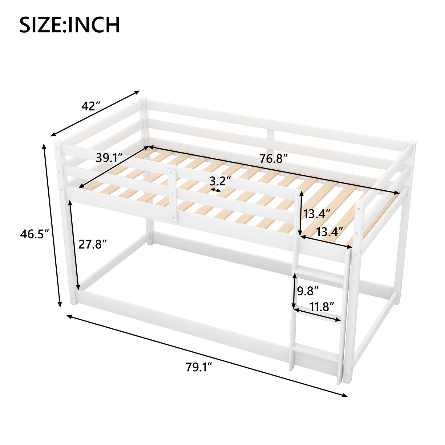 Floor Bunk Bed With Ladder - The Sleep Loft - Online Mattress Showroom NYC