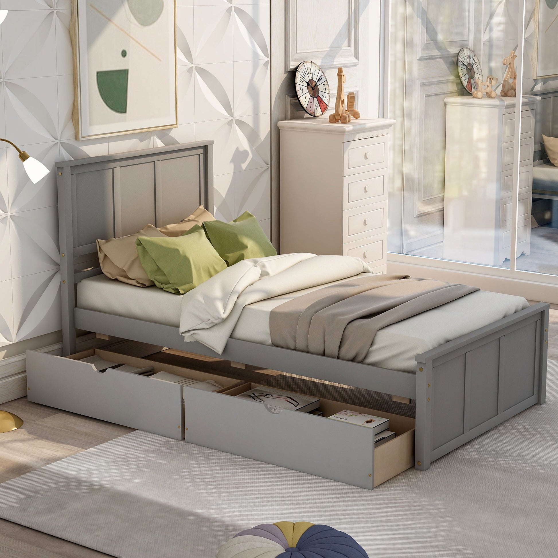 Platform Storage Bed With 2 Wheel Base Drawers - The Sleep Loft - Online Mattress Showroom NYC