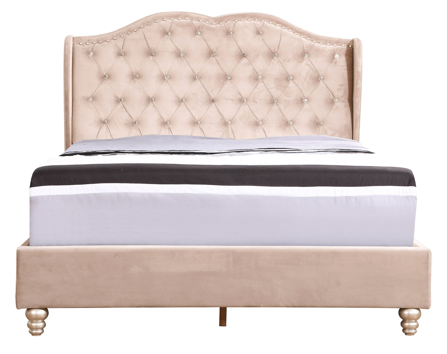 Upholstered Velvet Bed Transitional - The Sleep Loft - Online Mattress Showroom NYC