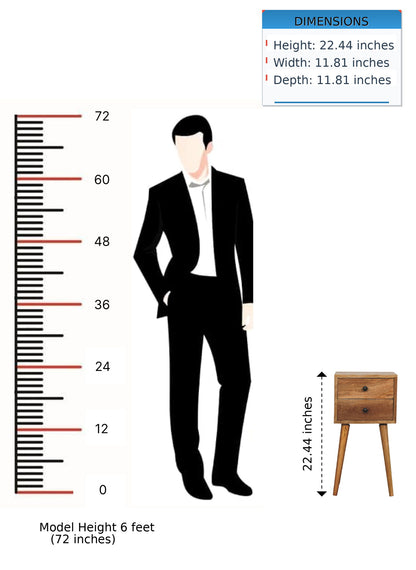 Mini 2 Drawer Nightstand - The Sleep Loft - Online Mattress Showroom NYC