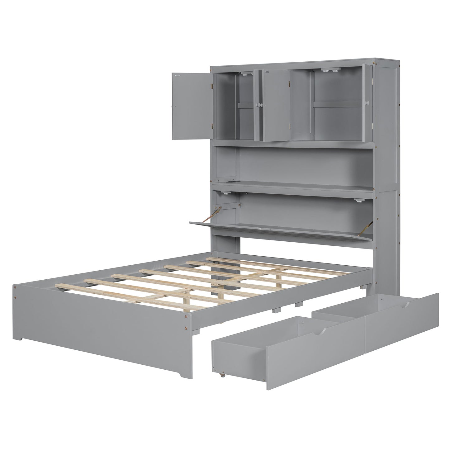 Platform Bed With USB, Storage Headboard & Drawers - The Sleep Loft - Online Mattress Showroom NYC