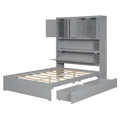 Platform Bed With USB, Storage Headboard & Drawers - The Sleep Loft - Online Mattress Showroom NYC