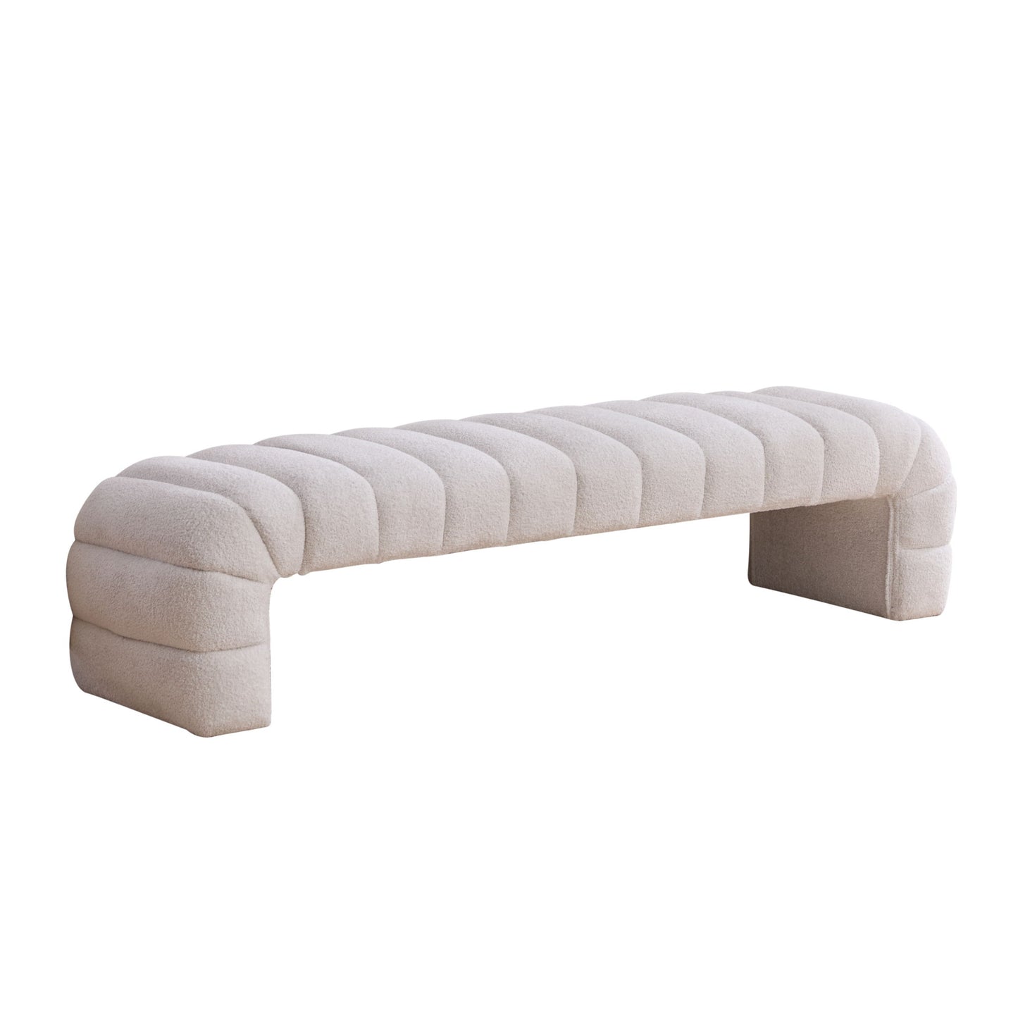 Modern Upholstered Armless Bed Bench With Channel Tufted Design - The Sleep Loft - Online Mattress Showroom NYC