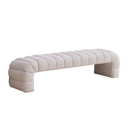 Modern Upholstered Armless Bed Bench With Channel Tufted Design - The Sleep Loft - Online Mattress Showroom NYC
