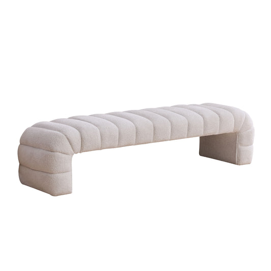 Modern Upholstered Armless Bed Bench With Channel Tufted Design - The Sleep Loft - Online Mattress Showroom NYC