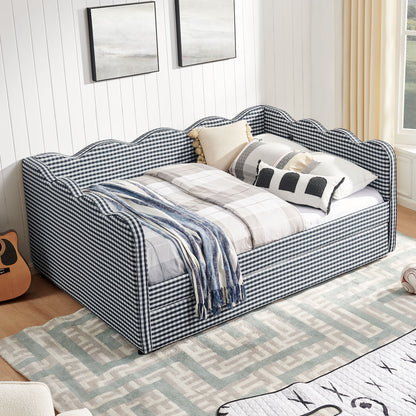 Gingham Daybed With USB Charging Port, Wave-Shaped Design - The Sleep Loft - Online Mattress Showroom NYC