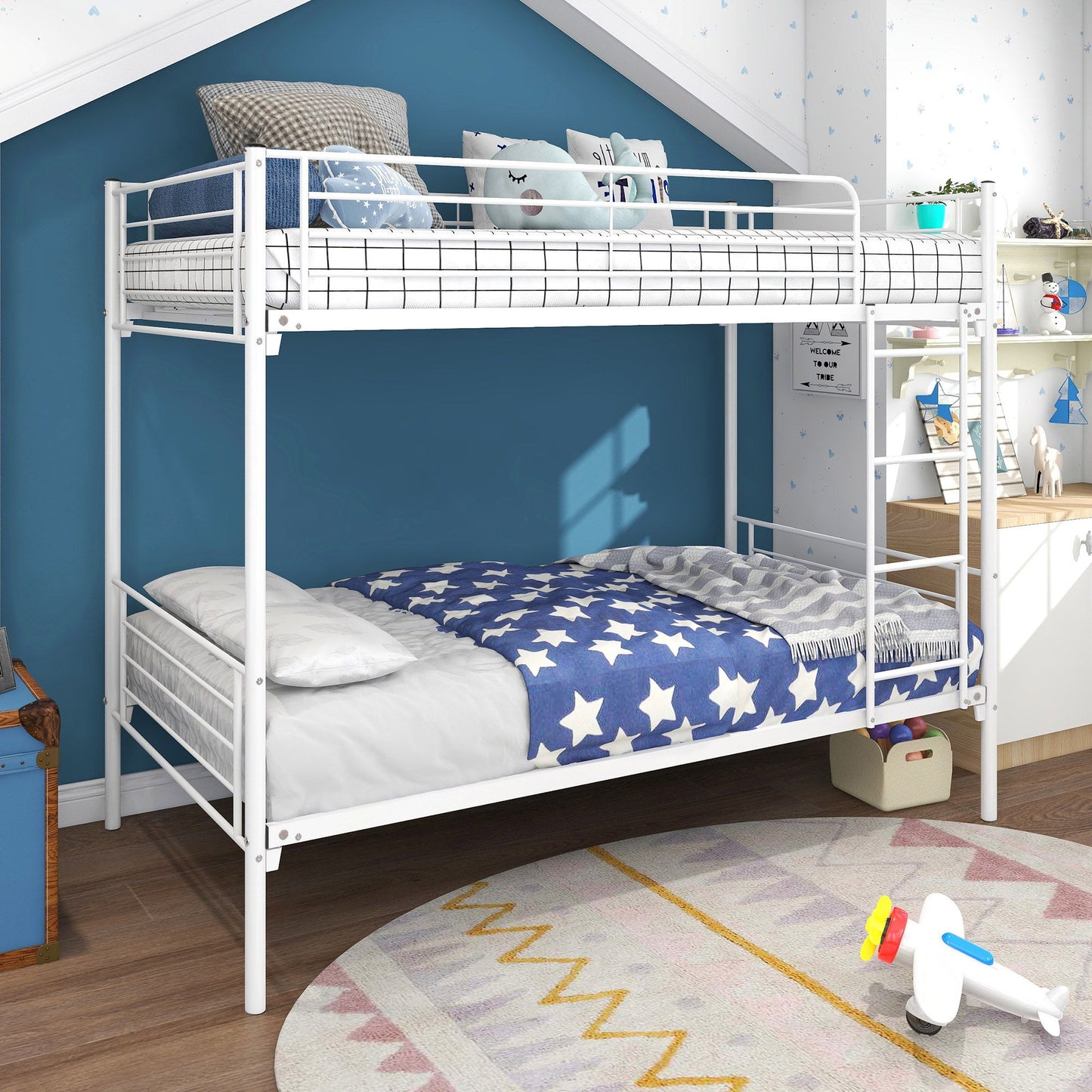 Space Saving Bunk Bed With Metal Frame And Ladder - The Sleep Loft - Online Mattress Showroom NYC