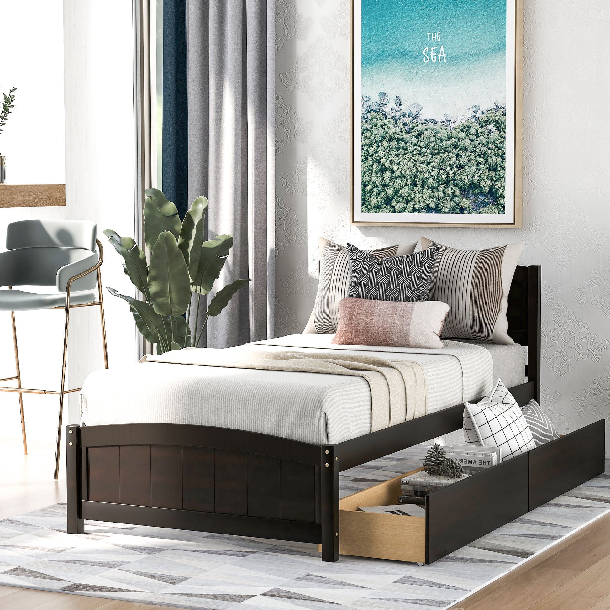 Platform Bed & Headboard, Footboard And Wood Slat Support - The Sleep Loft - Online Mattress Showroom NYC