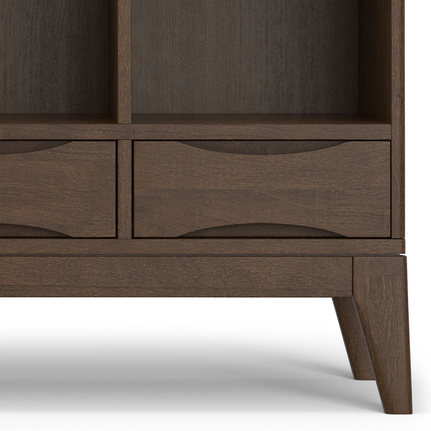 Harper - Low 6 Cube Storage With Drawers - Walnut Brown - The Sleep Loft - Online Mattress Showroom NYC