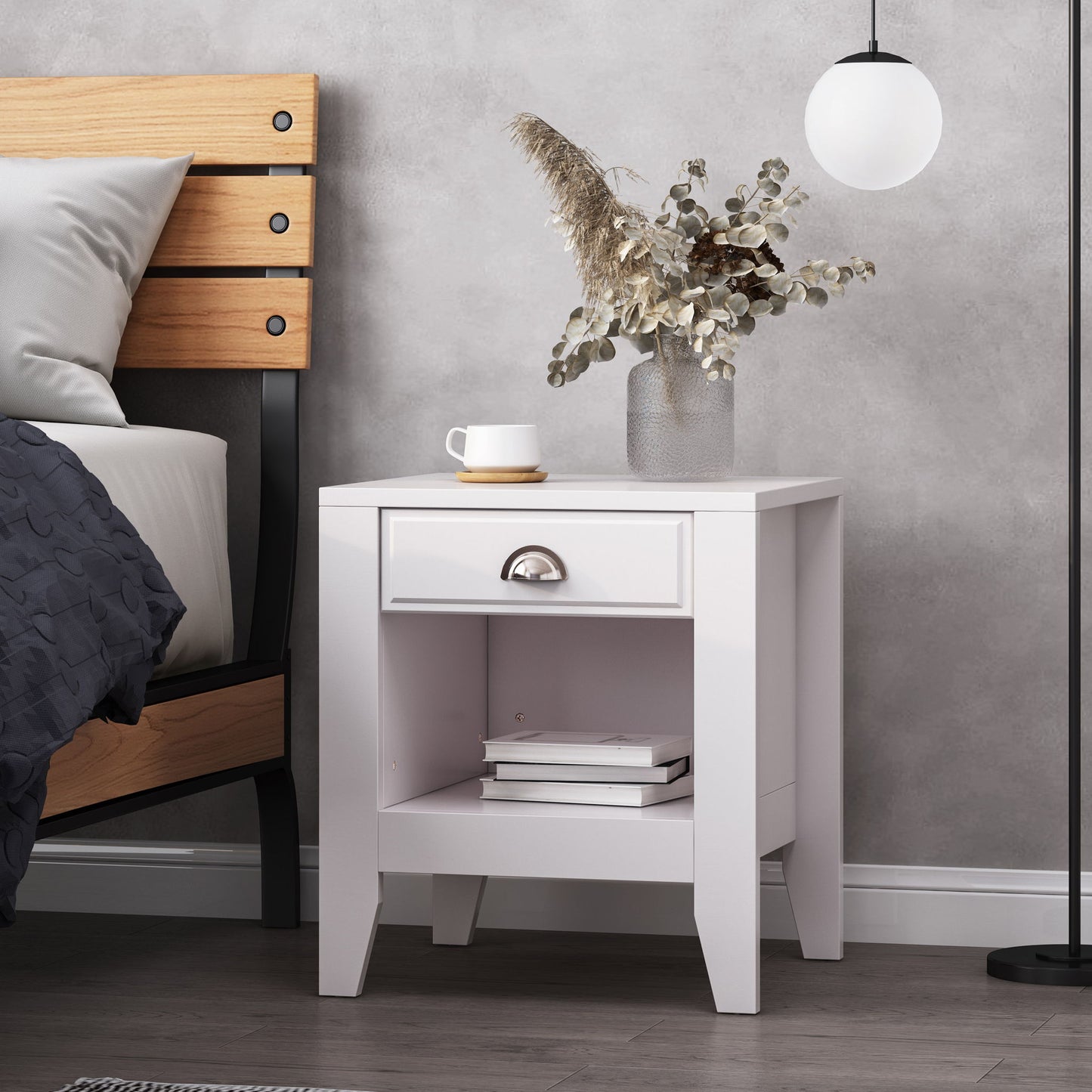 Cleary - Contemporary Nightstand With Drawer - The Sleep Loft - Online Mattress Showroom NYC