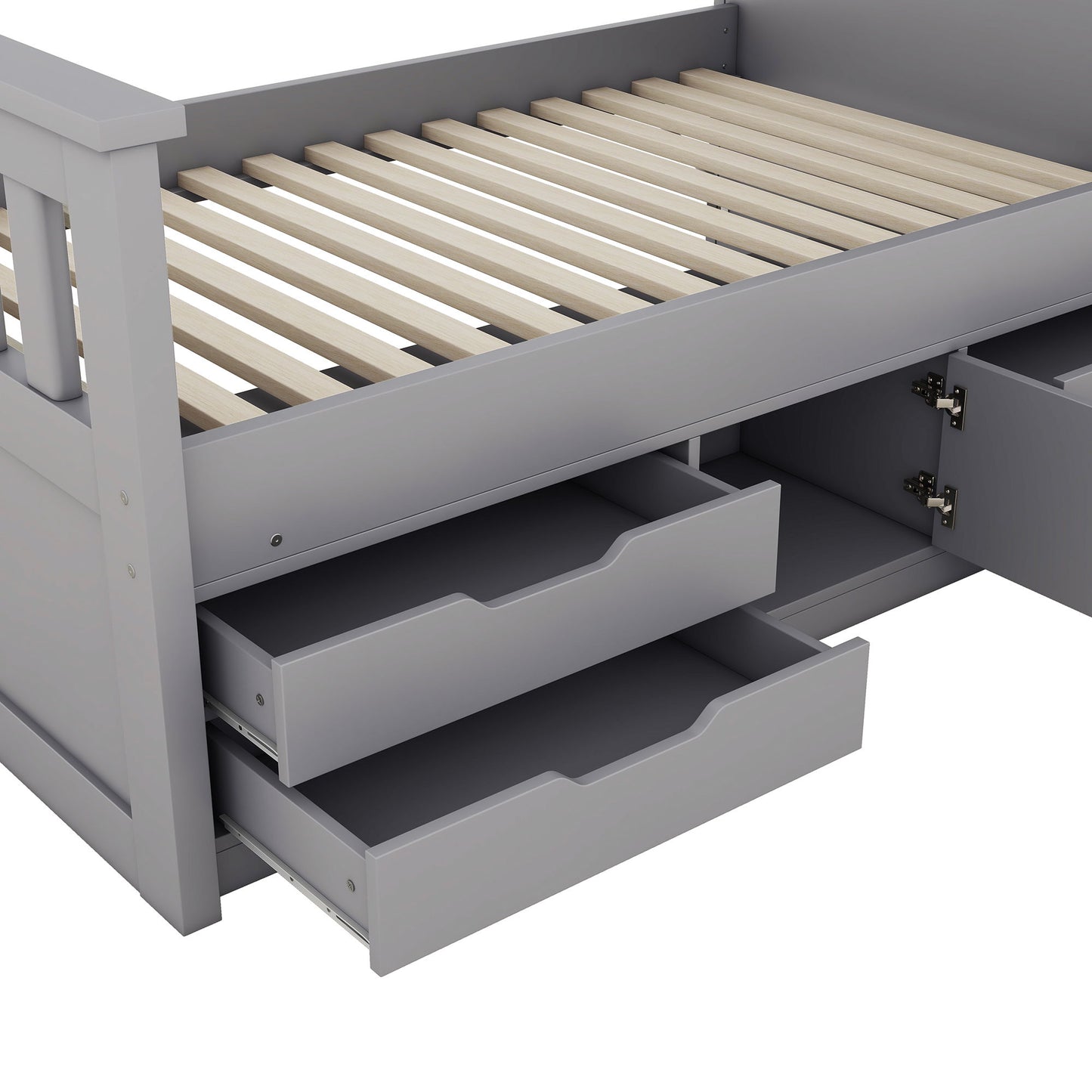 Captain Platform Bed Frame With Storage Bookcases, Shelves, And 4 Drawers - The Sleep Loft - Online Mattress Showroom NYC