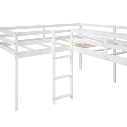 L Shaped Loft Bed With Ladder And Slide - The Sleep Loft - Online Mattress Showroom NYC