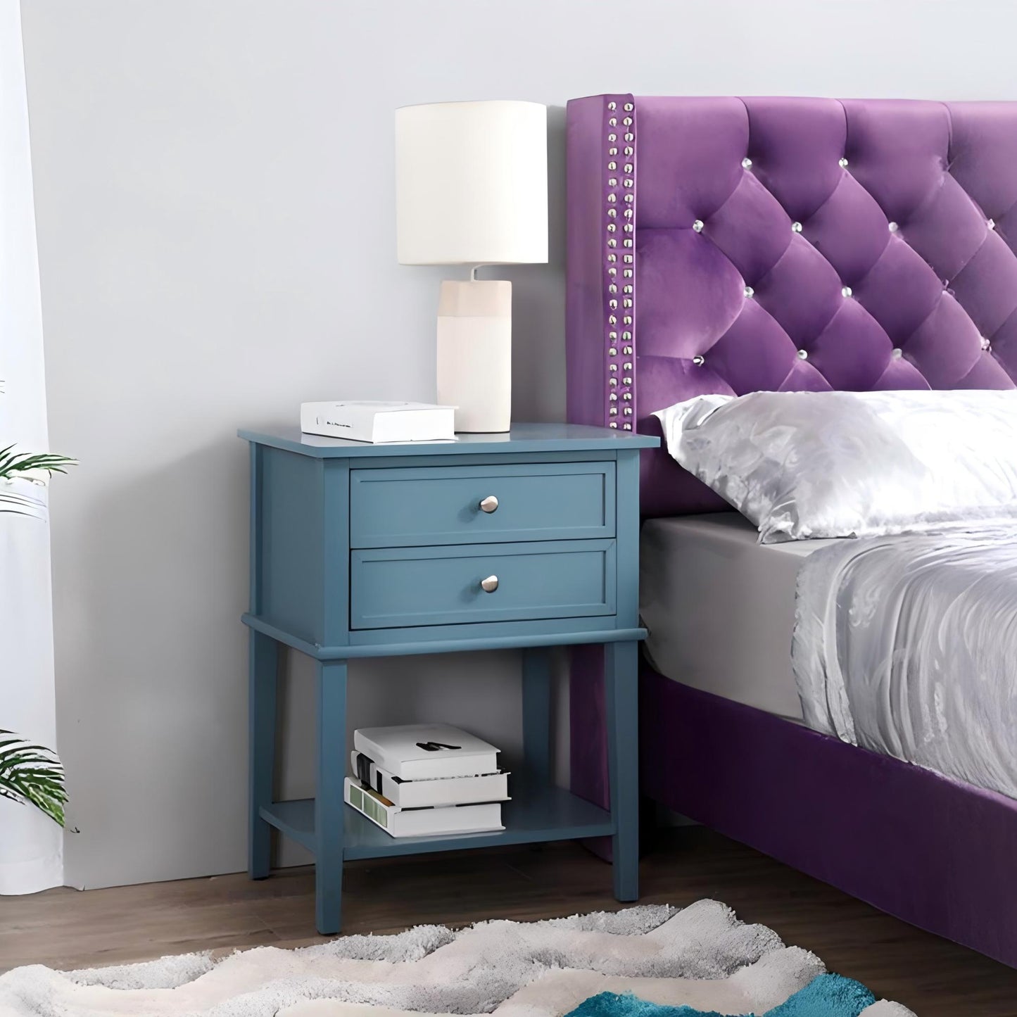 Vibrant Contemporary Nightstand - The Sleep Loft - Online Mattress Showroom NYC