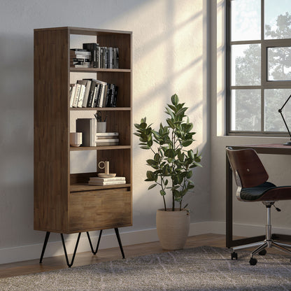 Chase - Tall Bookcase - Rustic Natural Aged Brown - The Sleep Loft - Online Mattress Showroom NYC