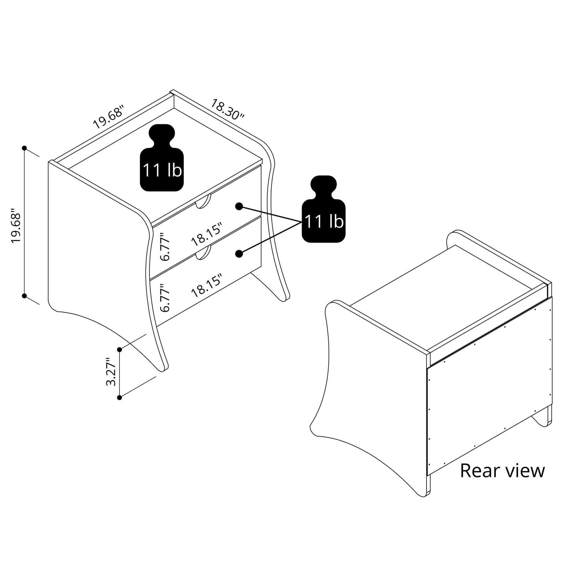 Coney - Nightstand - The Sleep Loft - Online Mattress Showroom NYC