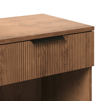 Modern Fluted Drawer Nightstand With Open Cubby Coastal - The Sleep Loft - Online Mattress Showroom NYC