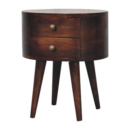 Rounded Bedside Table - The Sleep Loft - Online Mattress Showroom NYC