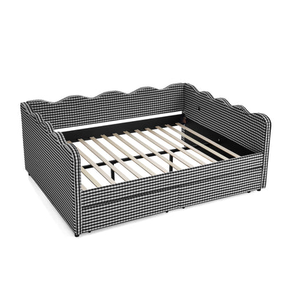 Gingham Daybed With USB Charging Port, Wave-Shaped Design - The Sleep Loft - Online Mattress Showroom NYC