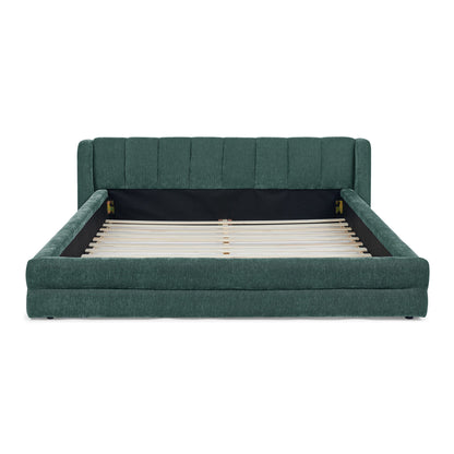 Modern Upholstered Bed Frame With Thick Fabric And Headboard - The Sleep Loft - Online Mattress Showroom NYC