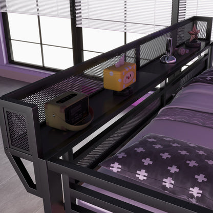 Loft Bed With Desk And Charging Station With Stairs And Light - The Sleep Loft - Online Mattress Showroom NYC