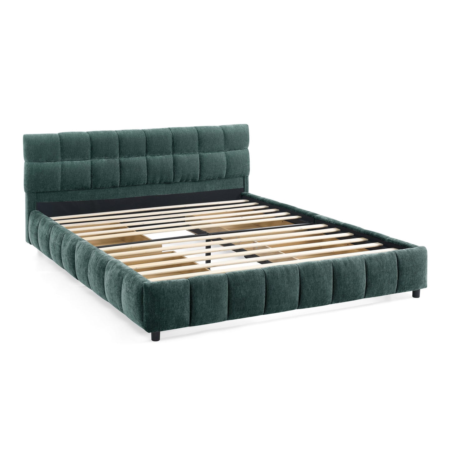Modern Platform Bed Frame With Thick Fabric - The Sleep Loft - Online Mattress Showroom NYC