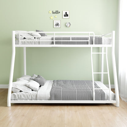 Bunk Bed Frame With Ladder And Guardrail, Heavy Duty Noise Free Design Metal Construction - The Sleep Loft - Online Mattress Showroom NYC