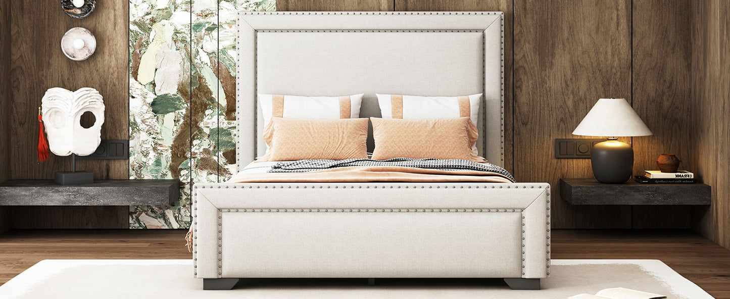 Upholstered Bed With Slats Support, No Box Spring Needed - The Sleep Loft - Online Mattress Showroom NYC